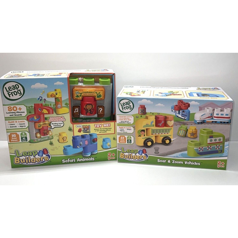 Leap Frog Leap Builders Soar & Zoom Vehicles + Safari Animals Interactive